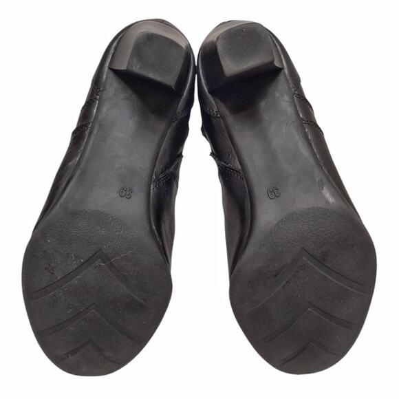 JOMET D Knee High Black Leather Boots US Sz 8.5 Stretch Calf Opening EU Size 39 - Picture 9 of 16